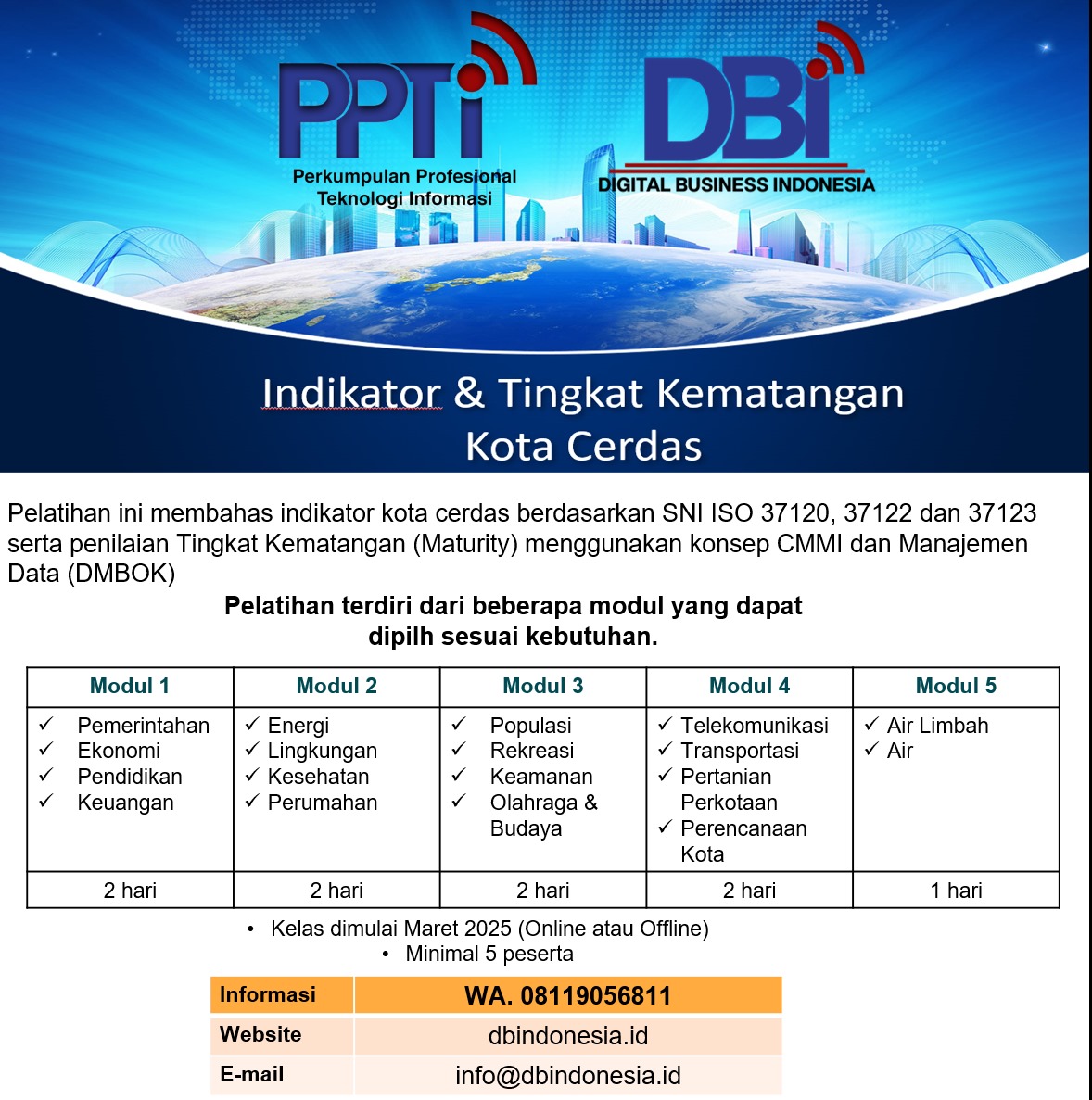 PELATIHAN INDIKATOR DAN TINGKAT KEMATANGAN KOTA CERDAS