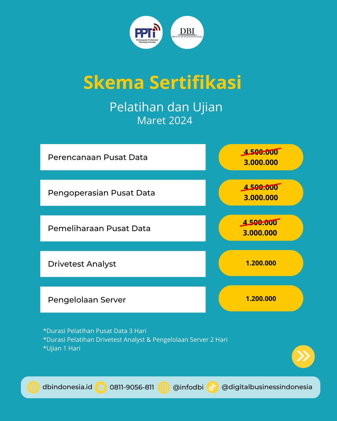 Pelatihan Dan Sertifikasi Maret 2024